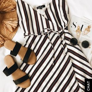 SOLD❌Lulu’s striped wrap dress